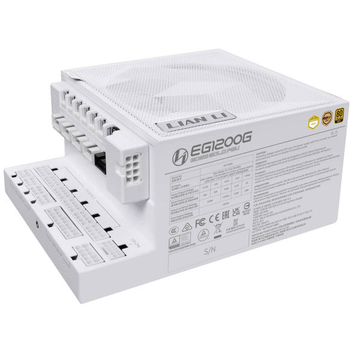 Lian Li Edge 1200 80PLUS GOLD 1200W (White) - With Hub