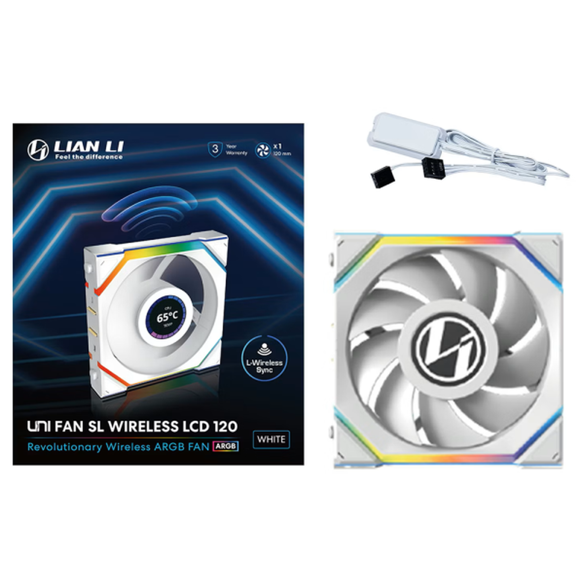 Lian Li UNI Fan SL Wireless LCD 120 White
