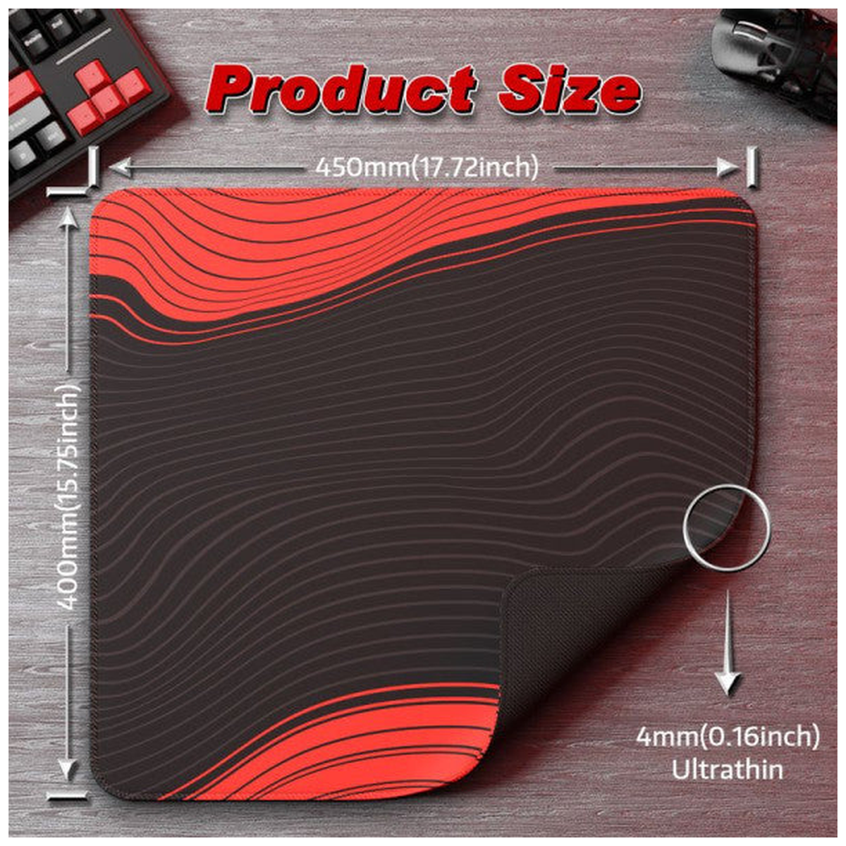 ATTACK SHARK CM02 Gaming Mouse Pad ( Black&Red)