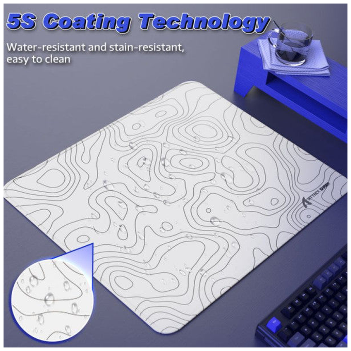 ATTACK SHARK CM02 Gaming Mouse Pad (White)