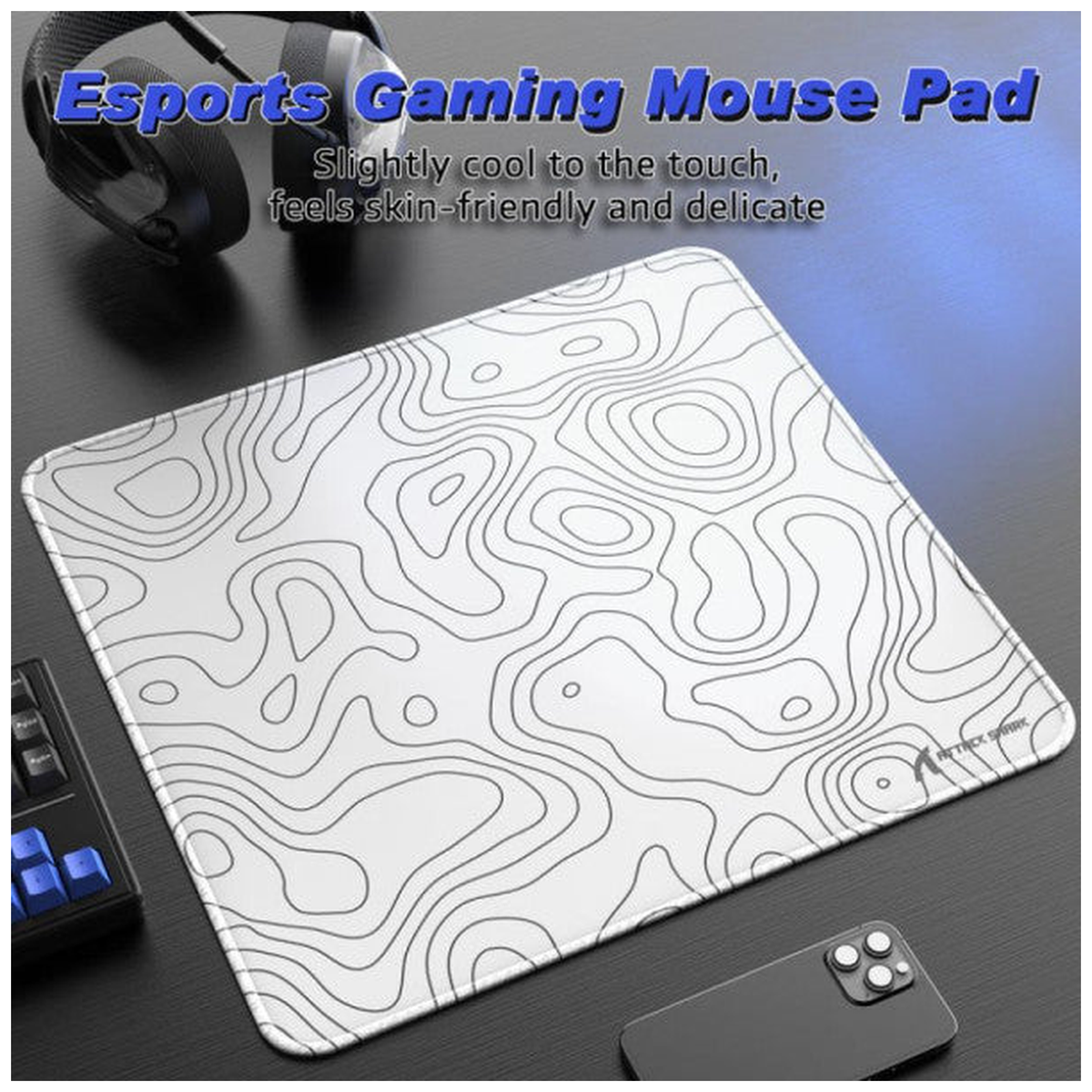 ATTACK SHARK CM02 Gaming Mouse Pad (White)