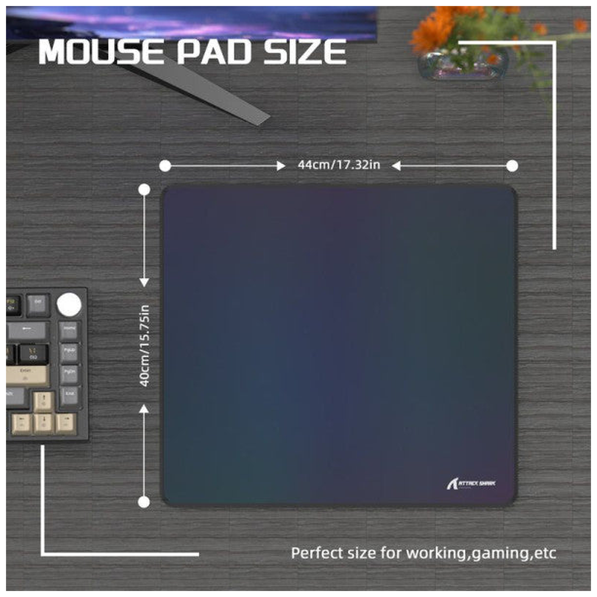ATTACK SHARK CM03 Gaming Mouse Pad ( GRAY )