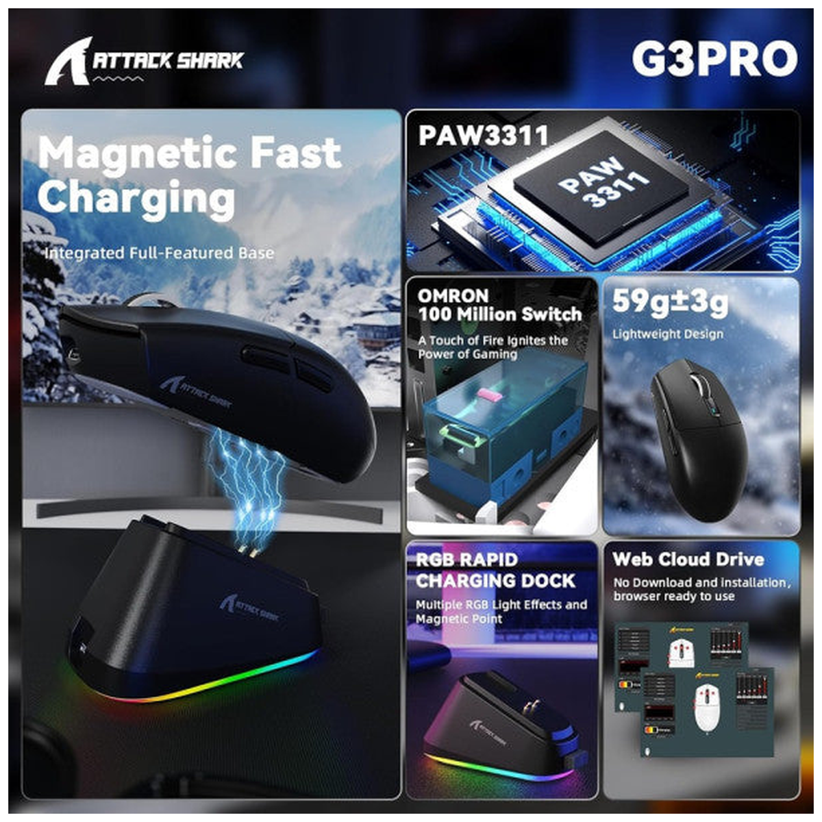 ATTACK SHARK G3 PRO (Black)