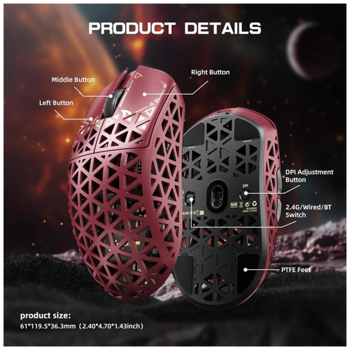 ATTACK SHARK R5 Ultra (Red)