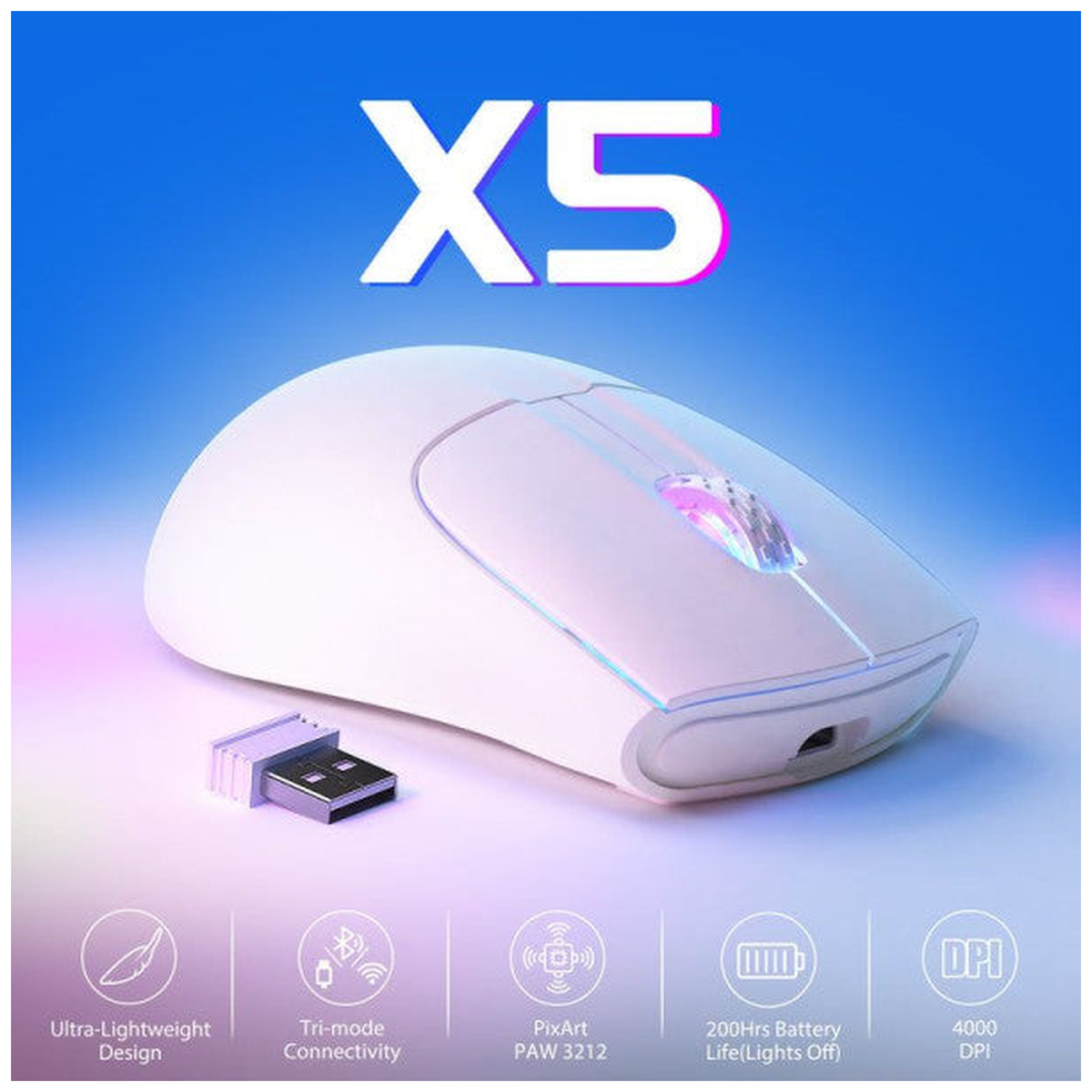 ATTACK SHARK X5 (White)