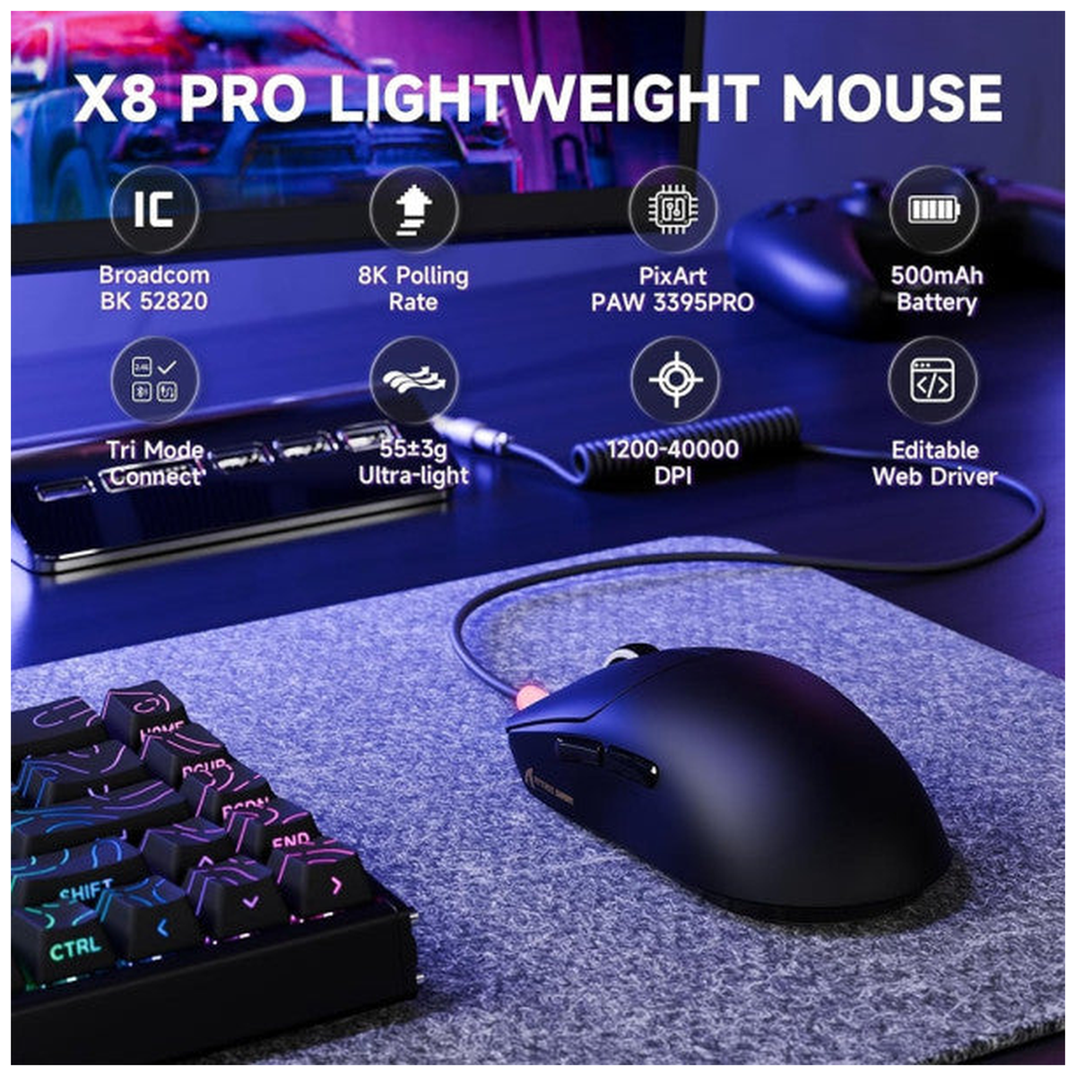 ATTACK SHARK X8PRO (Black)