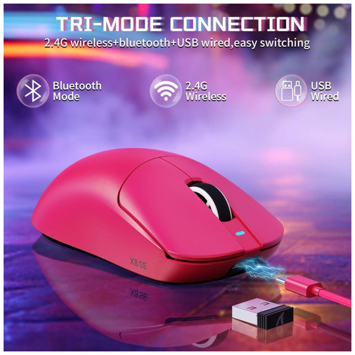 ATTACK SHARK X8SE (Berry Red)