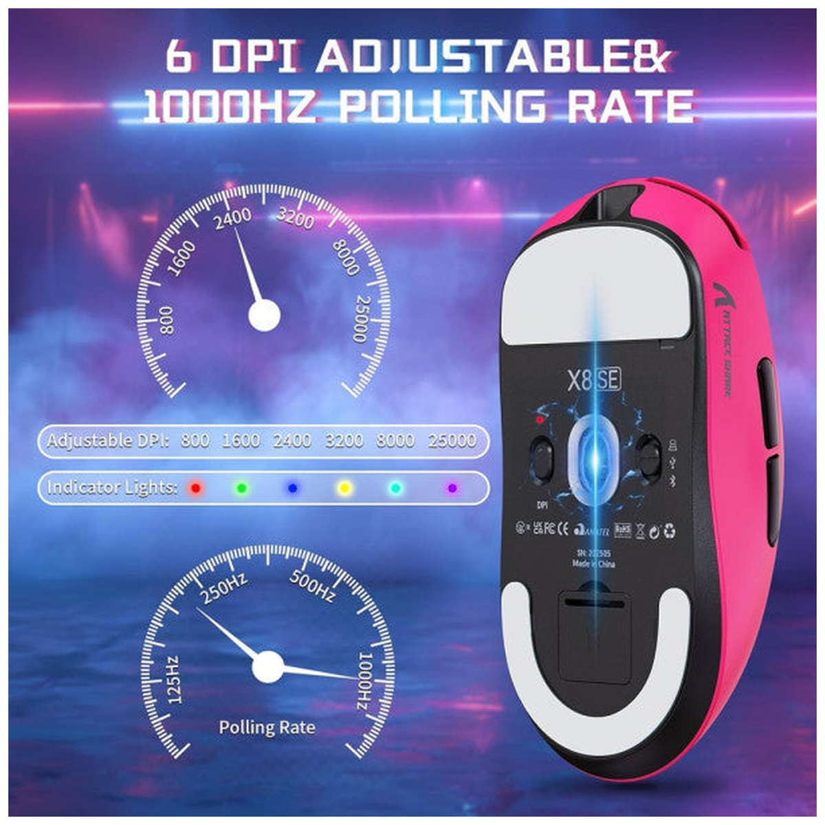 ATTACK SHARK X8SE (Berry Red)