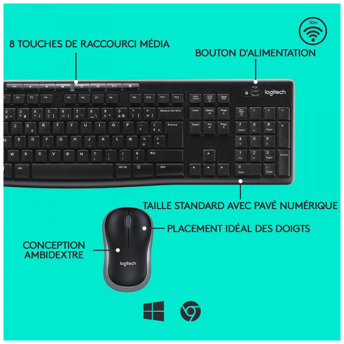 Logitech Desktop MK270 Sans-fil (Qwerty)