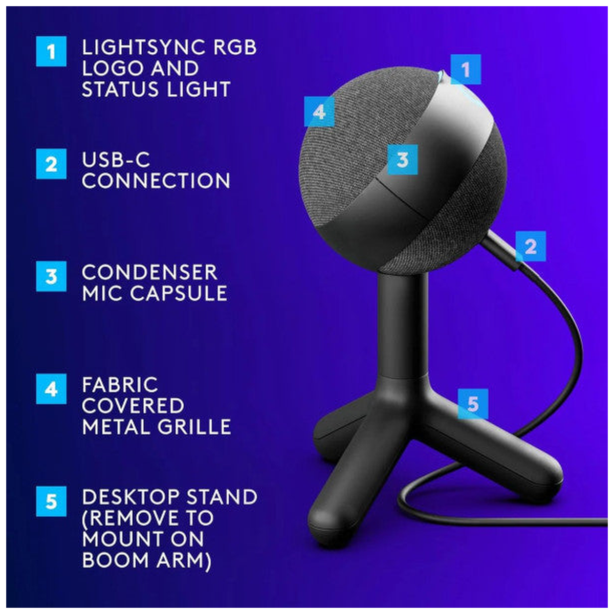 Logitech G Yeti Orb Noir