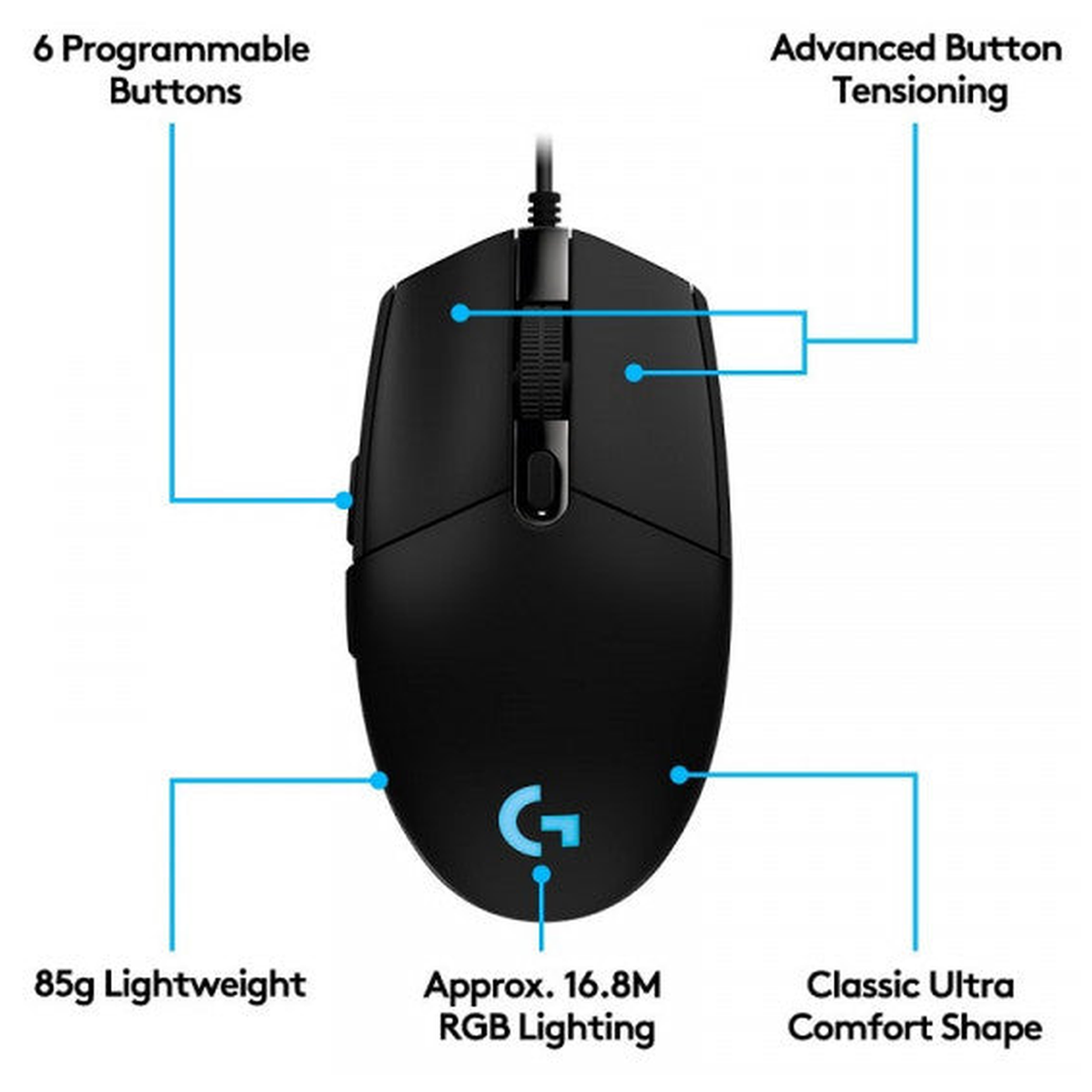 Logitech G102 LightSync RGB (Noir)
