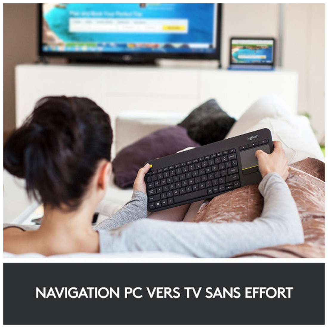 Logitech Wireless Touch Keyboard K400 Plus (Noir)