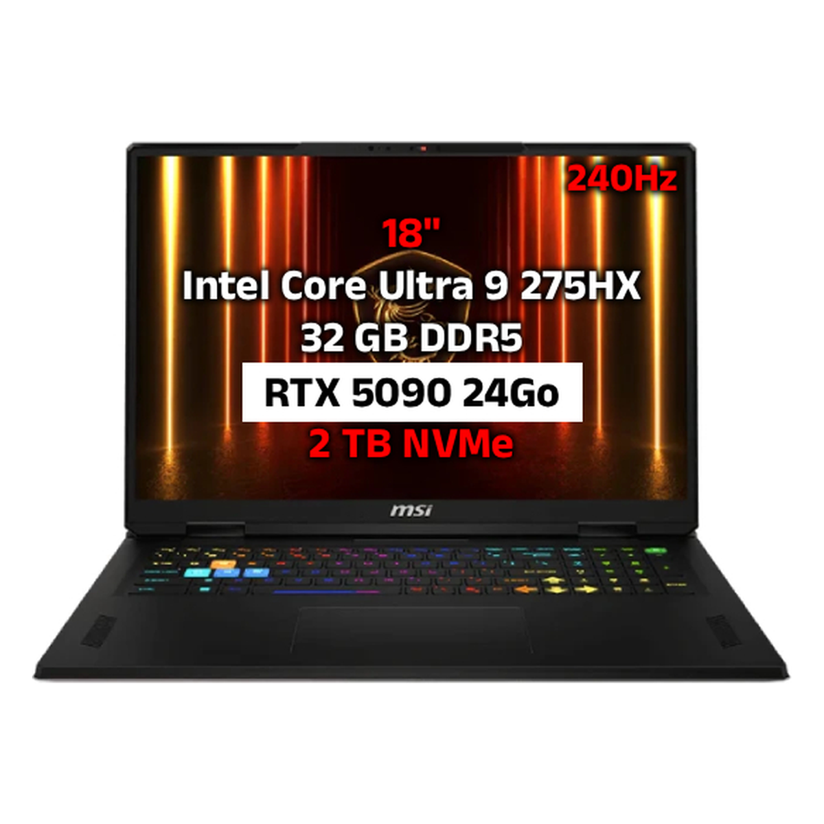 MSI Vector 18 HX AI A2XWJG-1011MA – Core Ultra 9, RTX 5090, 32GB, 2To - Photo 1