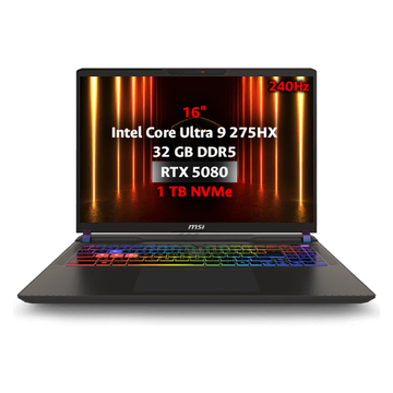 PC PORTABLE MSI VECTOR 16 HX AI A2XWIG-015FR 16″QHD+/INTEL CORE ULTRA 9 275HX/RTX5080/32GO/1TO - Photo 1