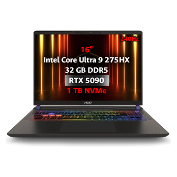 PC PORTABLE MSI VECTOR 16 HX AI A2XWJG-494FR 16″QHD+/INTEL CORE ULTRA 9 275HX/RTX5090/32GO/1TO - Photo 1