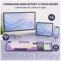 Redragon ANTONIUM K745 PRO Tri-Mode Mechanical Keyboard (Purple)