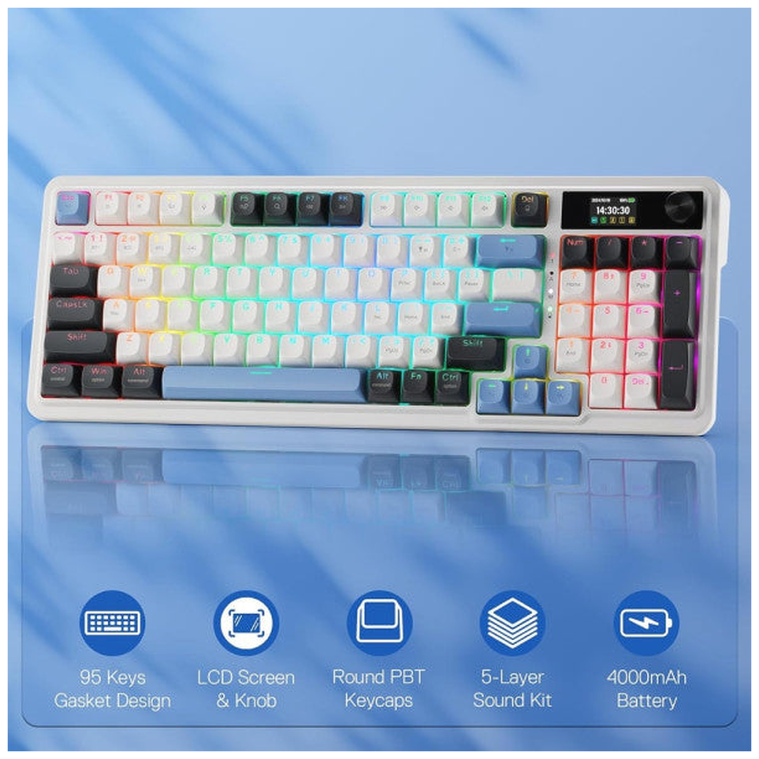 Redragon Galatin PRO K719 Wireless (Glacier Azure)