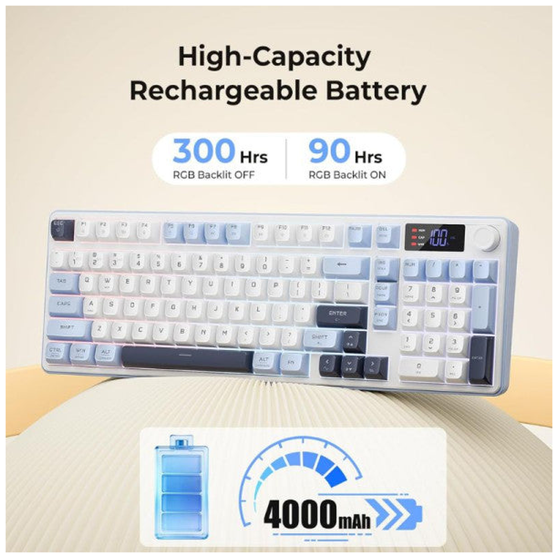 Redragon K527 PRO RGB White-Blue