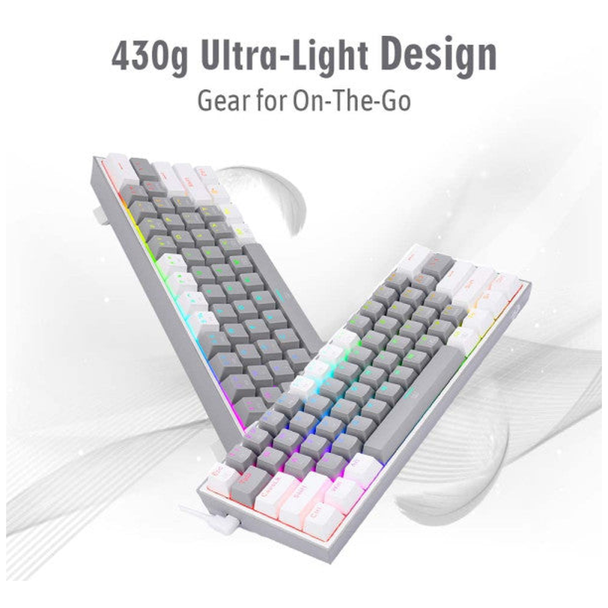 Redragon K616 Fizz PRO 60% Wireless RGB Red Switches (White/Gray)