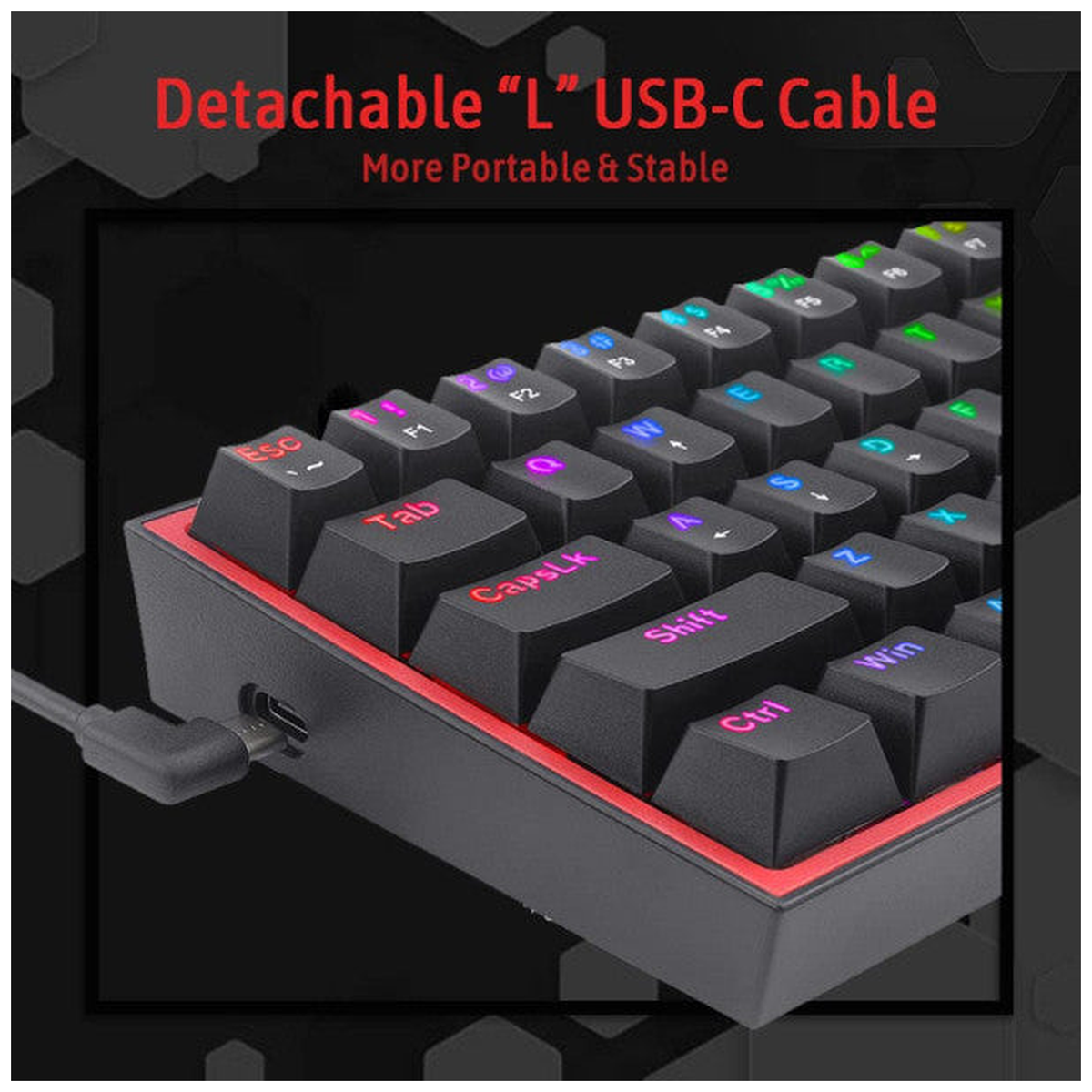 Redragon K617 Fizz 60% RGB Red Switches (Black)