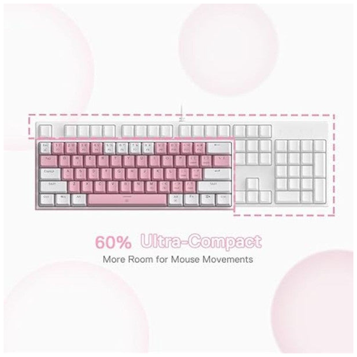 Redragon K617 Fizz 60% RGB Red Switches (White/Pink)