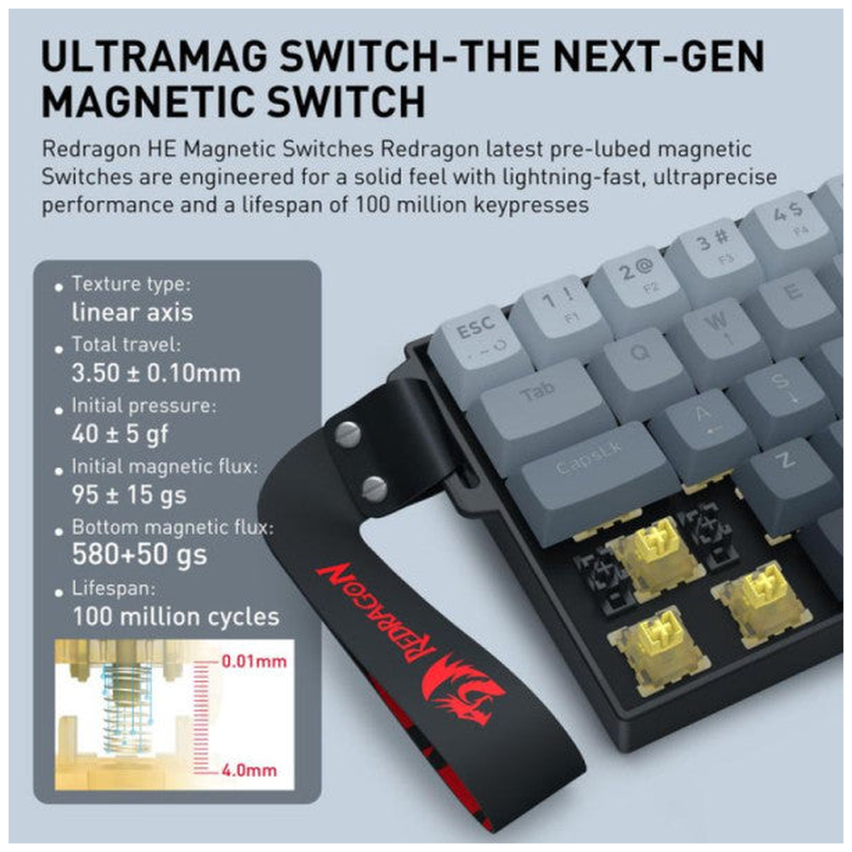 Redragon K617 HE FIZZ 60% Hyper Magnetic Switch
