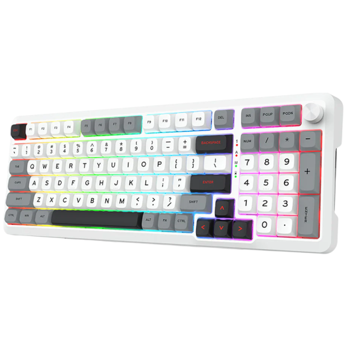 Redragon K688 Pro Wireless Mechanical Keyboard (White/Gray/Black)