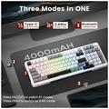 Redragon K688 Pro Wireless Mechanical Keyboard (White/Gray/Black)