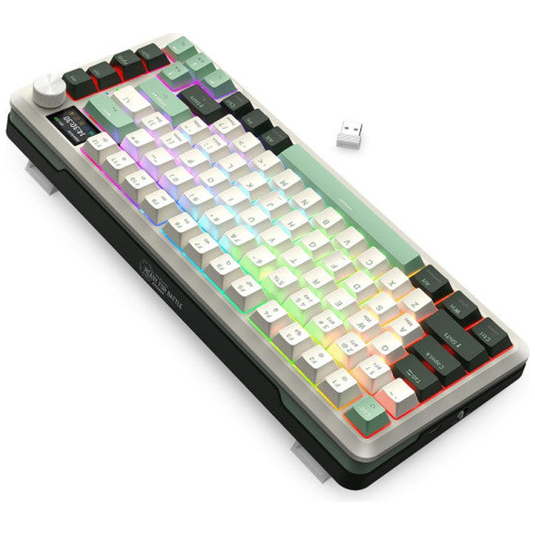 Redragon K708 Pro LCD Wireless Mechanical Keyboard (White Green)