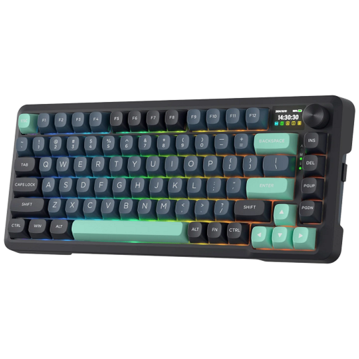 Redragon K724 Pro LCD Wireless Mechanical Keyboard (Dark Jade)