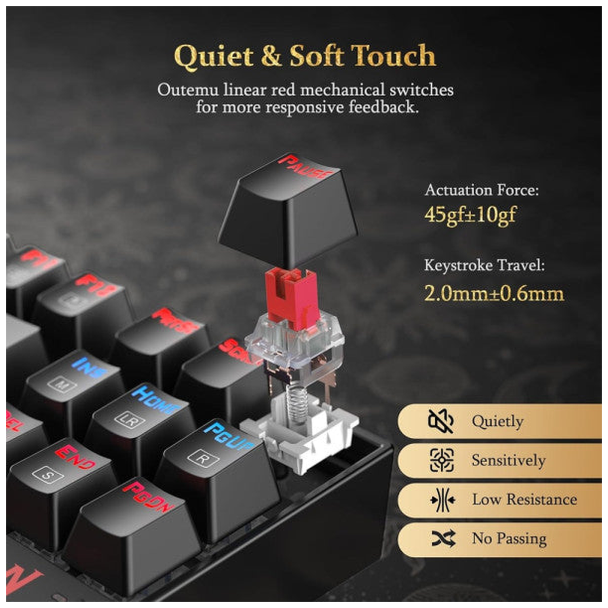 Redragon Kumara K552LGY TKL RGB (Outemu Red Switches)