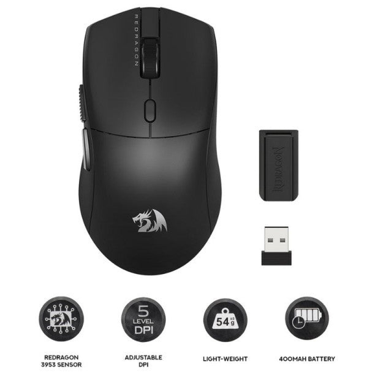 Redragon M919 Tri-mode 8k Gaming Mouse (BLACK)