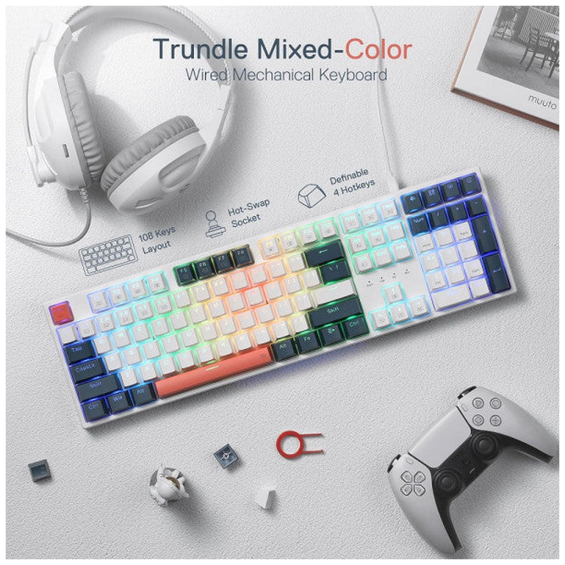 Redragon TRUNDLE K668 Wired RGB (Red Switches)
