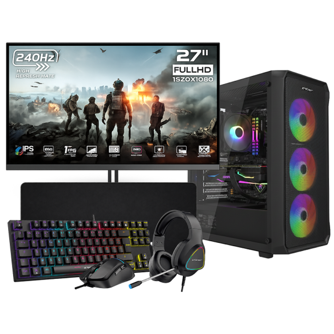 SETUP Gamer R5 5500 RTX5060 Ti 8G + XK27G24IFF 27" 240Hz + XGC-870