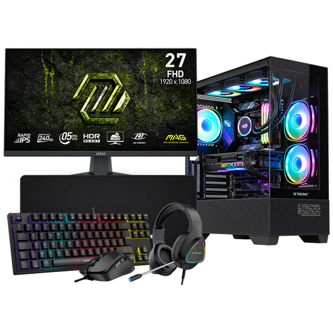 SETUP Ryzen 7 5800X RTX5070 12Go + MAG 272F X24 27" 240HZ + XGC-870