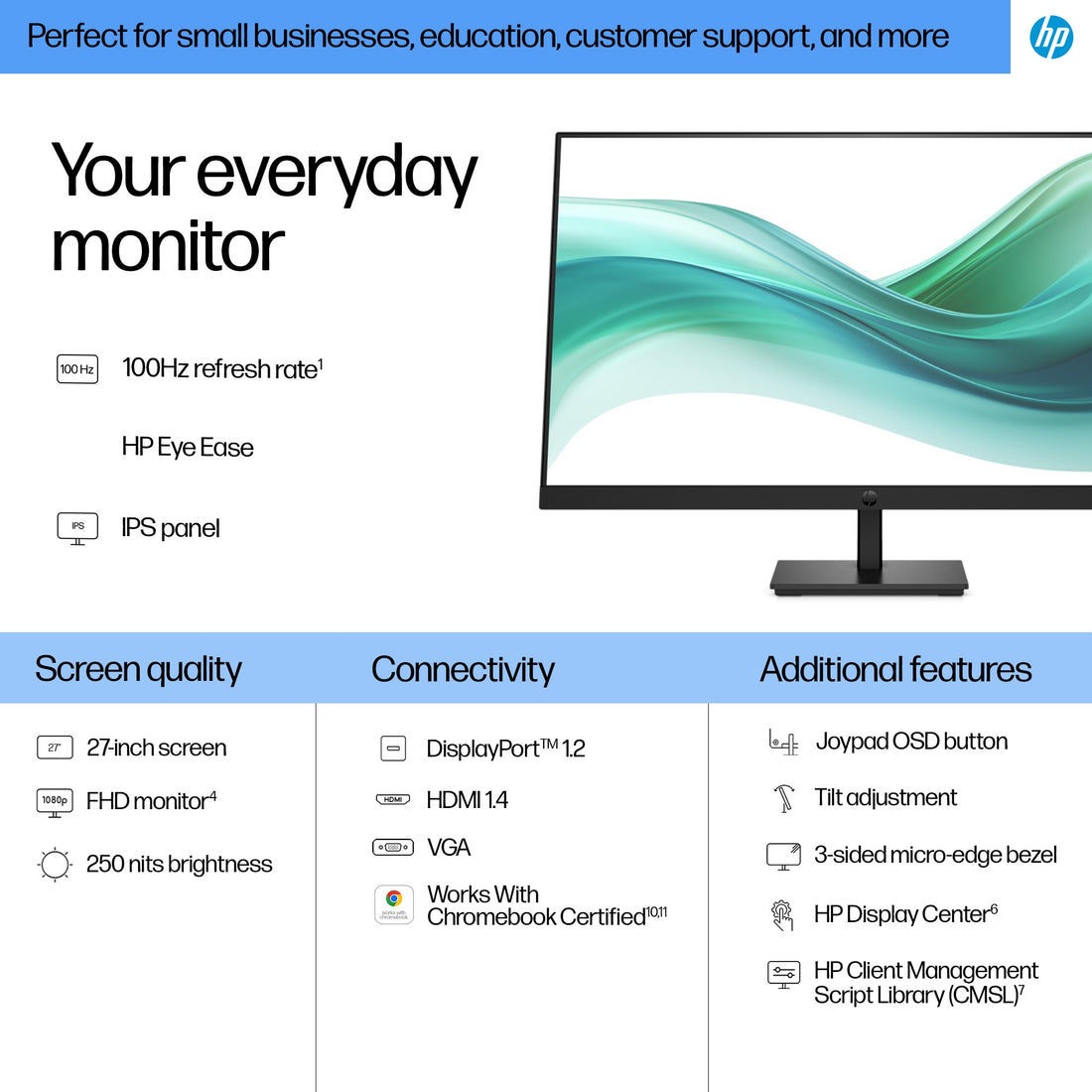 Moniteur HP Series 3 Pro 327pf 27" FHD IPS 100Hz - Front (Face)