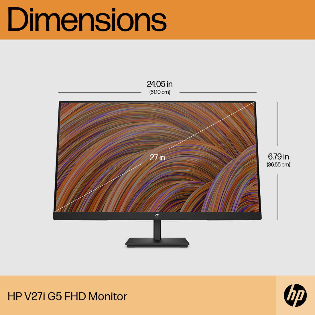 Moniteur HP V27i G5 Monitor 27" FHD LED - Front (Face)