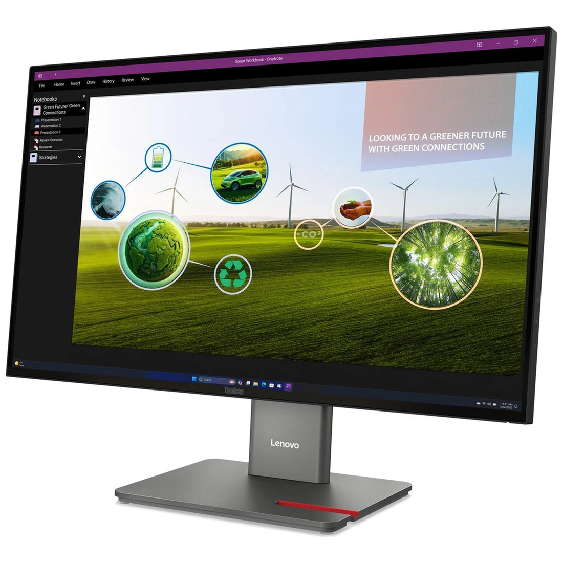 Moniteur Lenovo ThinkVision P27Q-40 27" QHD VA 120Hz - vue de face