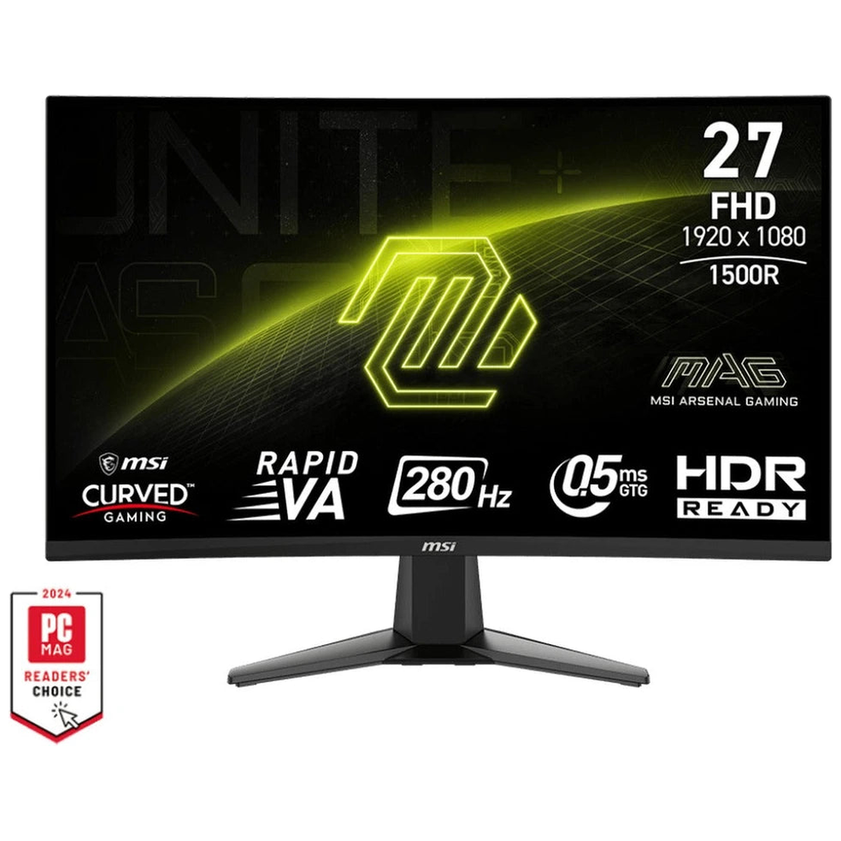 Moniteur MSI MAG 276CXF Incurvé 27" FHD VA 280Hz - vue de face