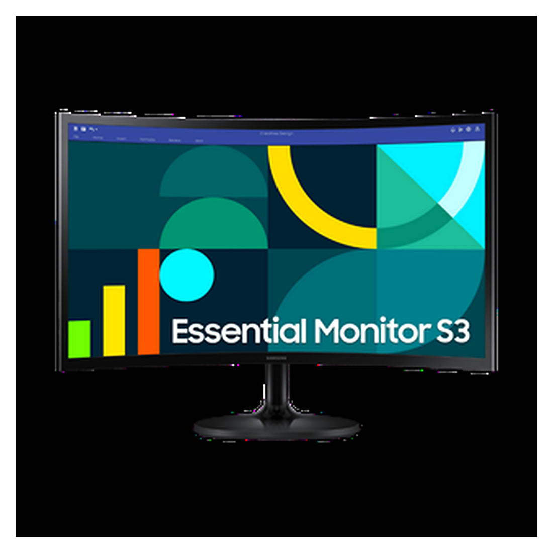 Moniteur Samsung Moniteur serie D 24'' Full- , , ,4MS (GTG),Narrow Border Design,Eye-Ca Noir 12M HD LED VA - Front (Face)