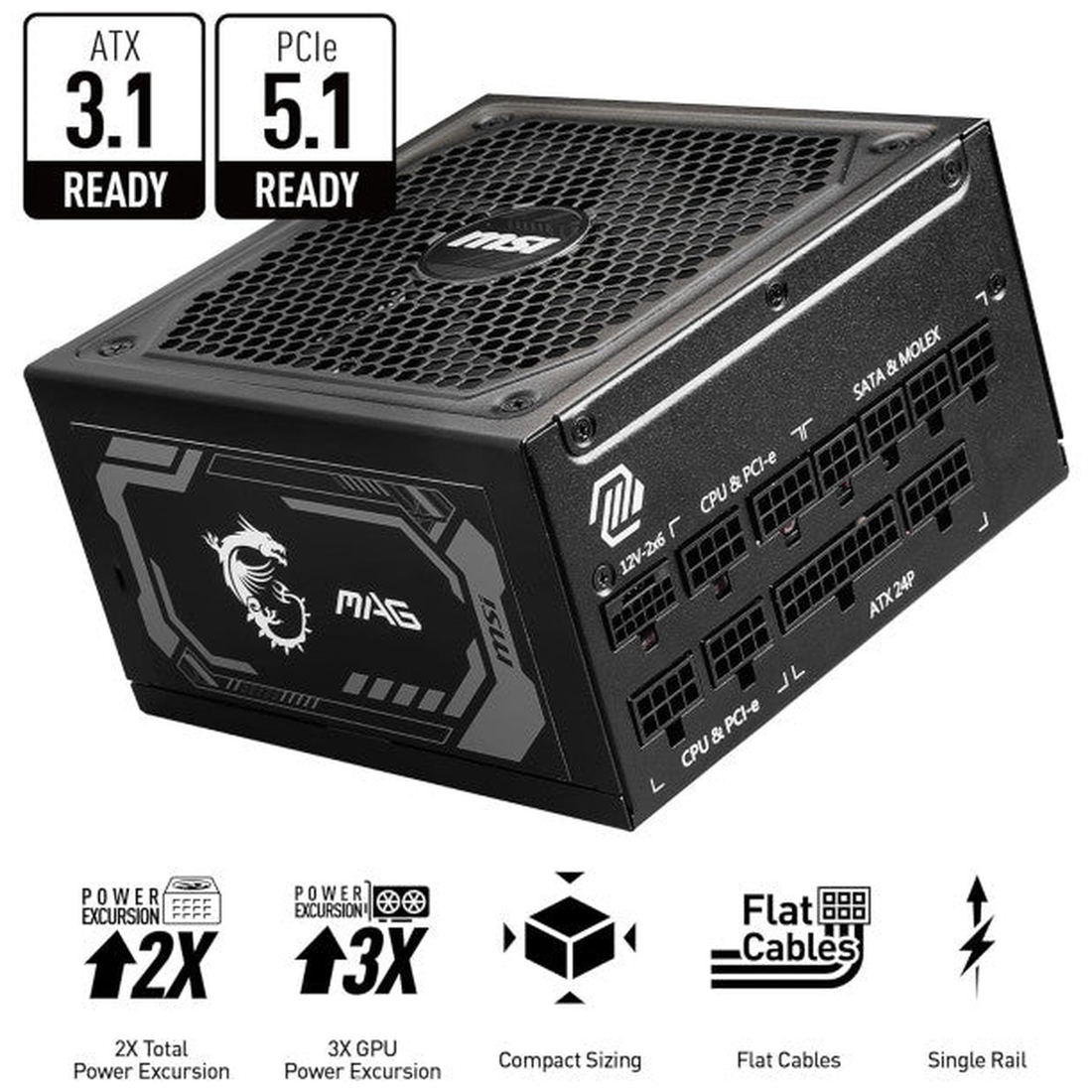 MSI MAG A1250GL PCIE5 80PLUS Gold 1250W