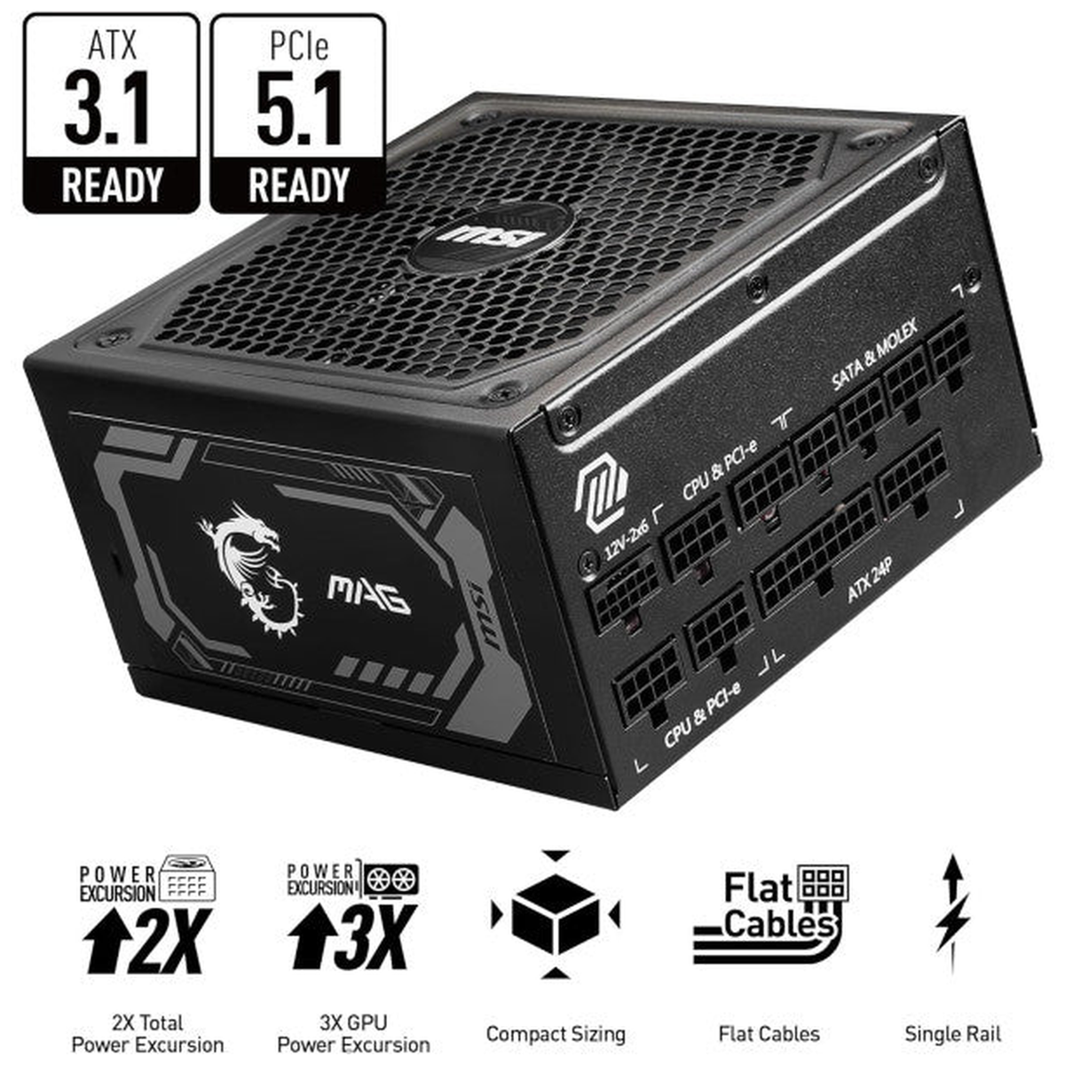 MSI MAG A1250GL PCIE5 80PLUS Gold 1250W