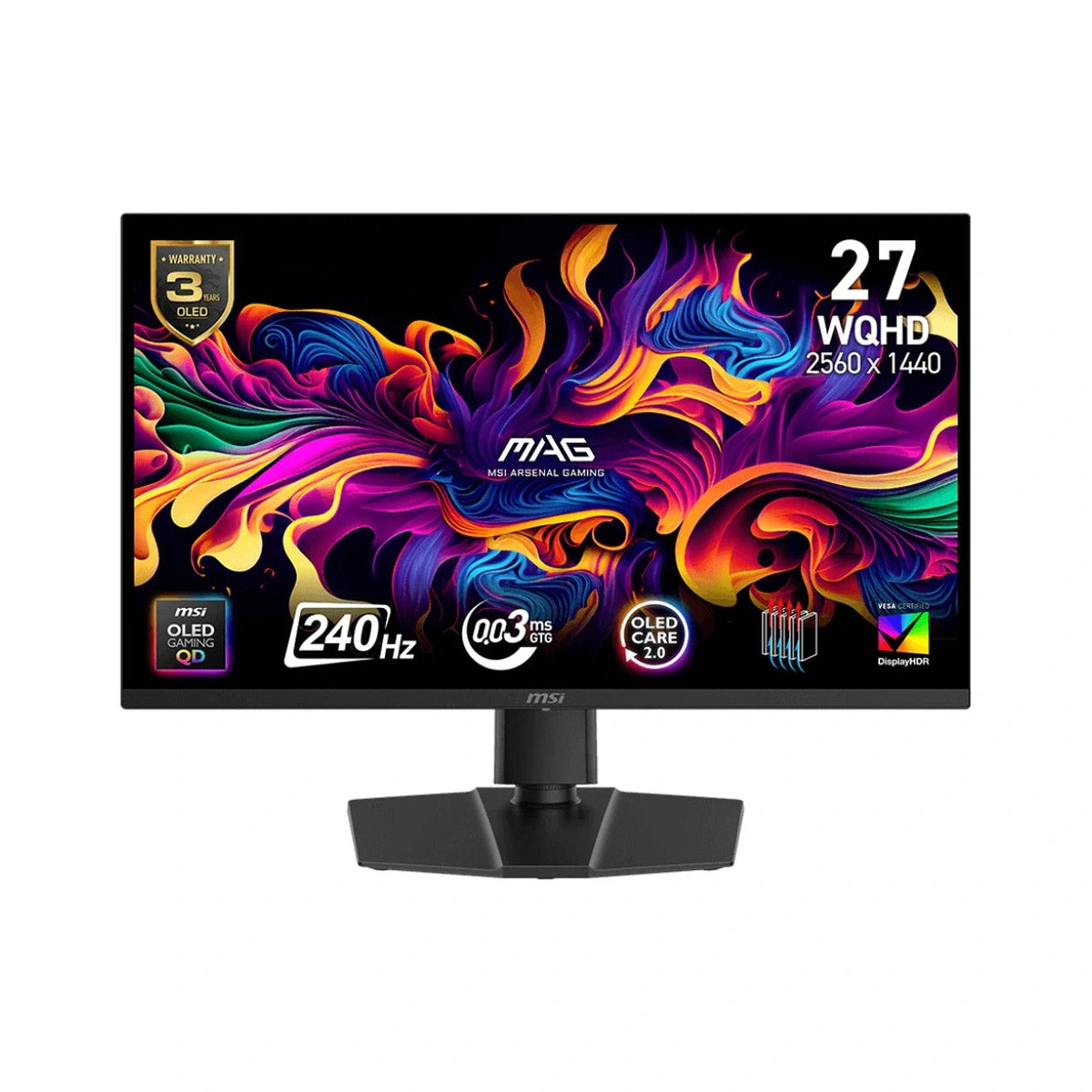 Moniteur MSI MAG 273QP QD- X24 24" QHD OLED 240Hz - vue de face