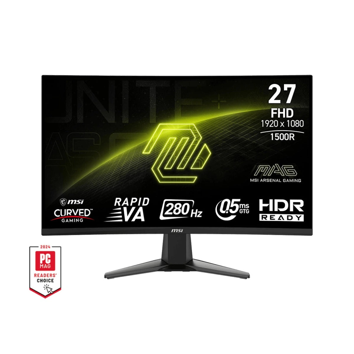 Moniteur MSI MAG 276CXF Incurvé 27" FHD VA 280Hz - vue de face