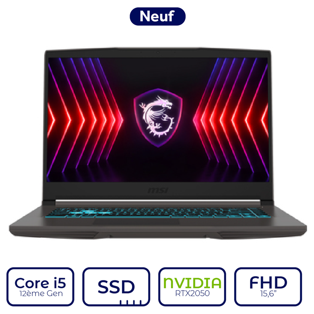 MSI THIN 15 B12UCX 1682XES Intel Core i5 12ème Gen RTX2050 | Prix Maro