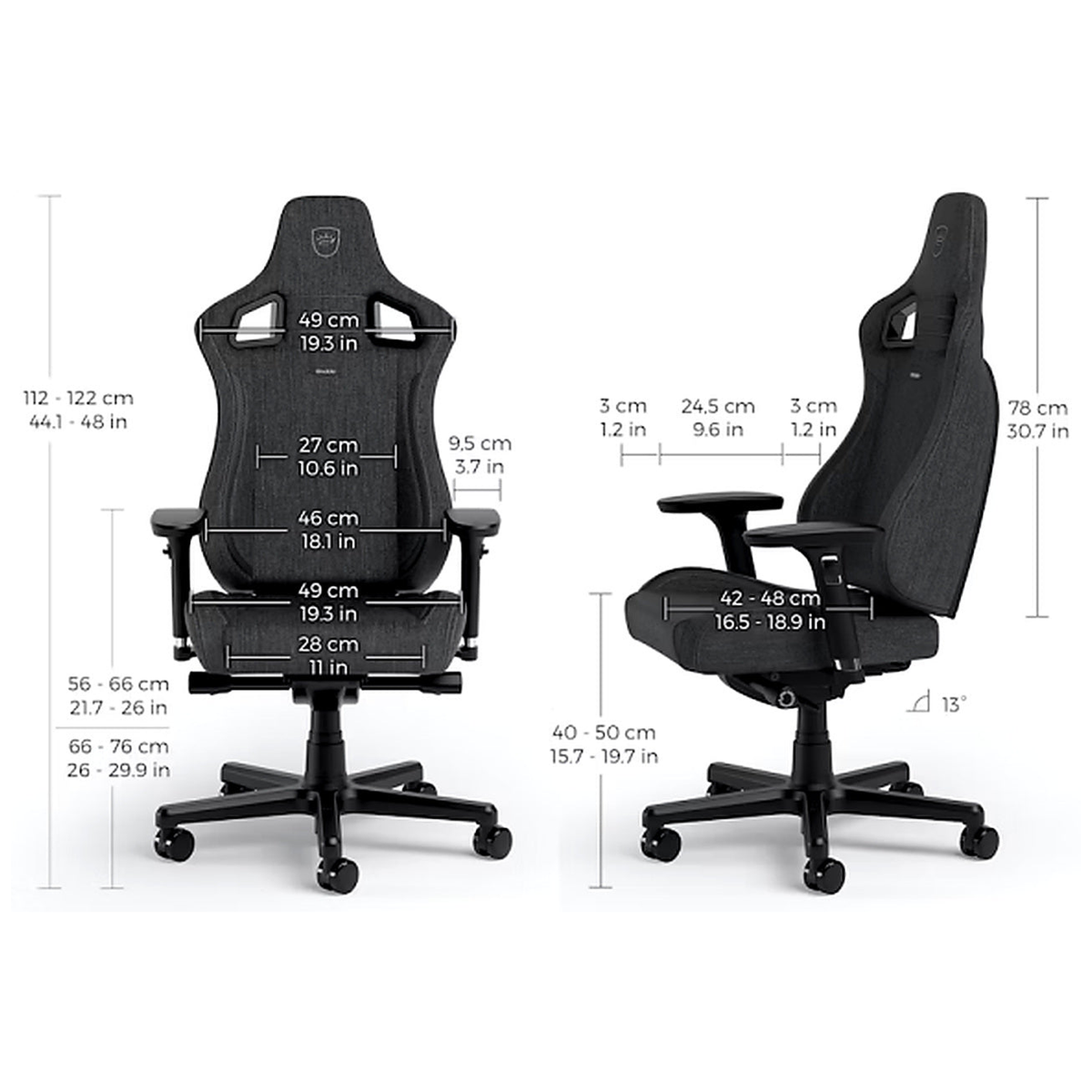 Chaise Noblechairs EPIC Compact TX Aanthracite/Carbon - Photo 4