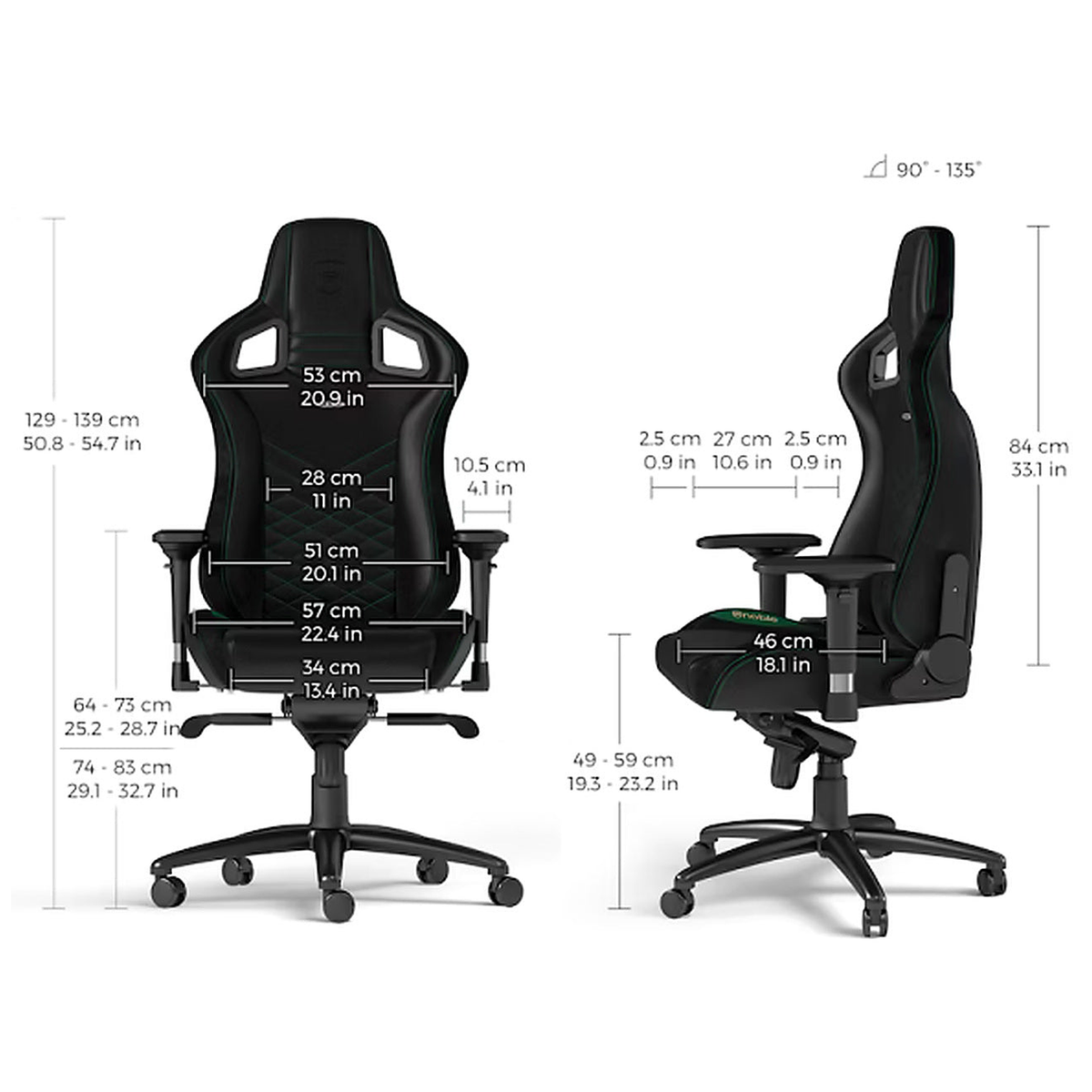 Chaise Noblechairs EPIC Real Leather Black - Photo 4