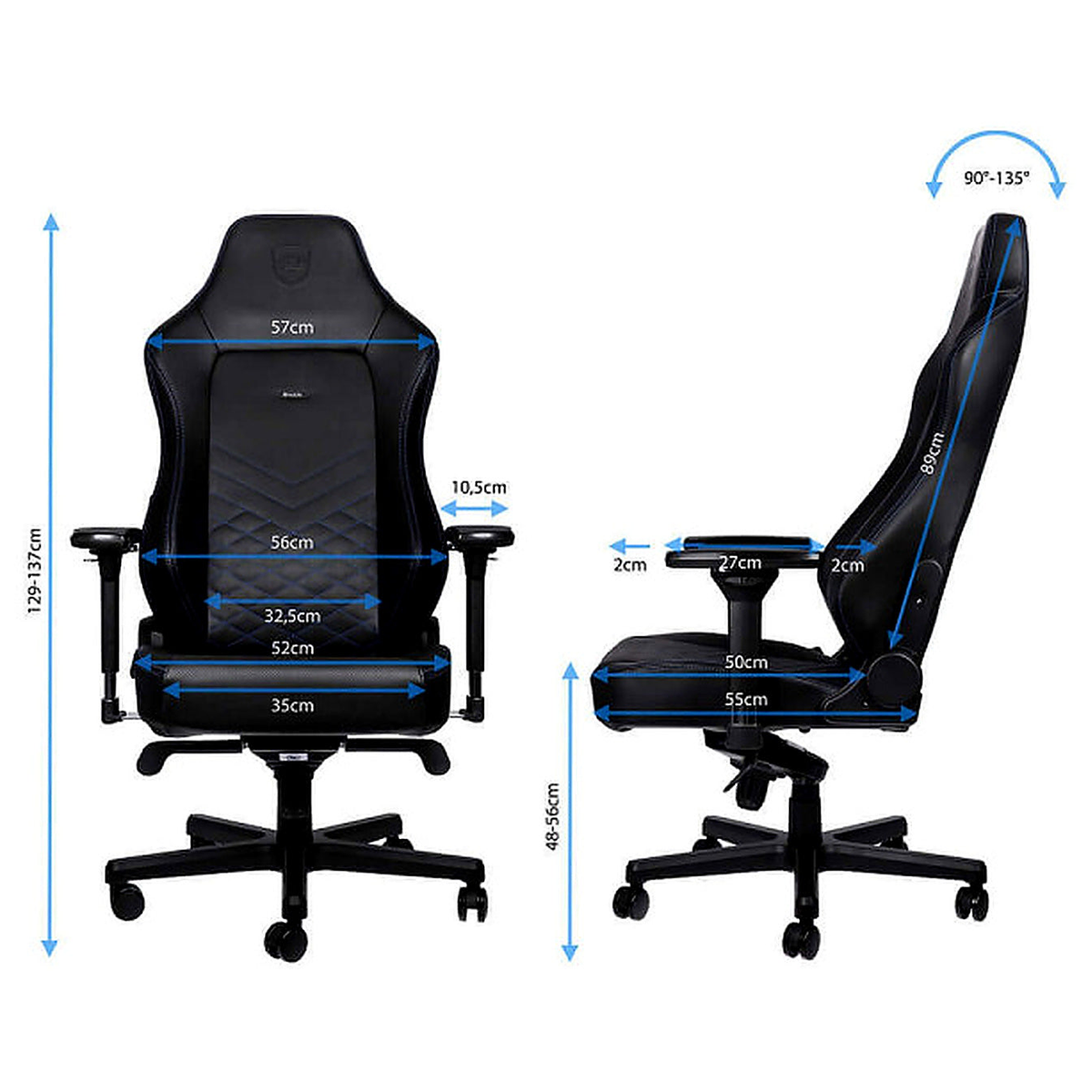 Chaise Noblechairs HERO (noir/bleu) - Photo 4