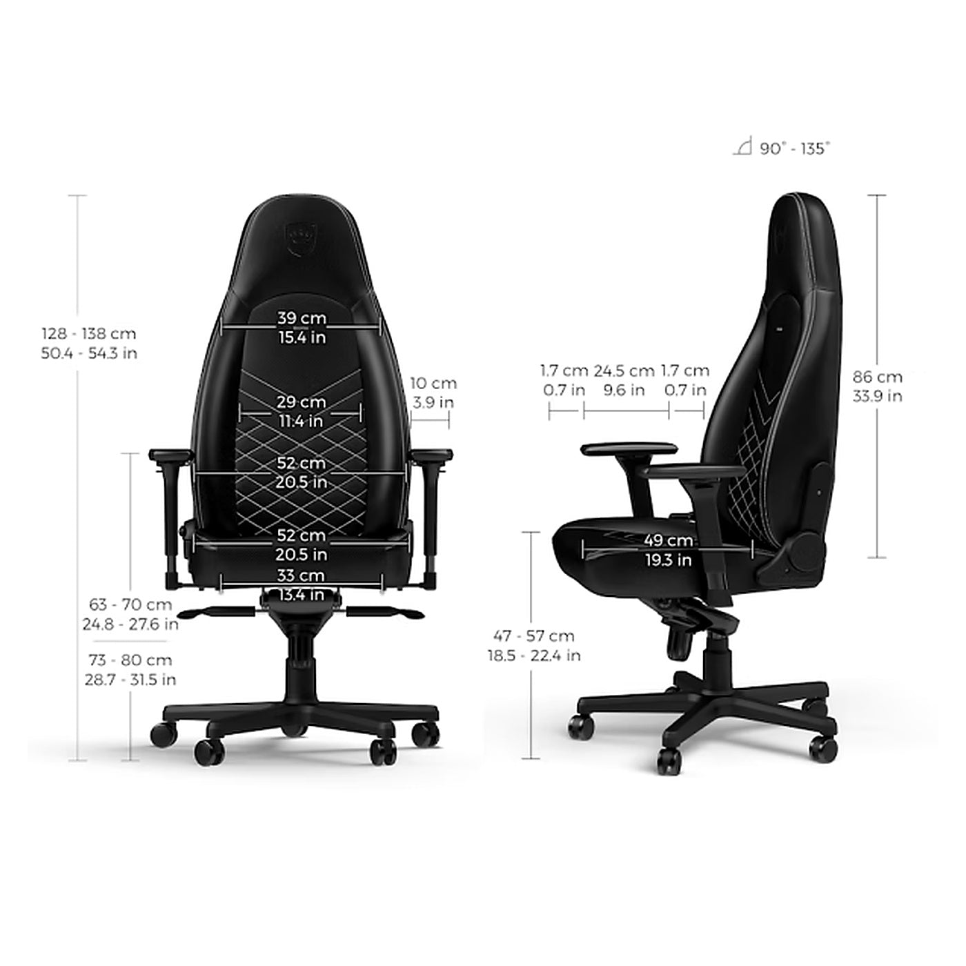 Chaise Noblechairs ICON Black/Platinum White - Photo 5
