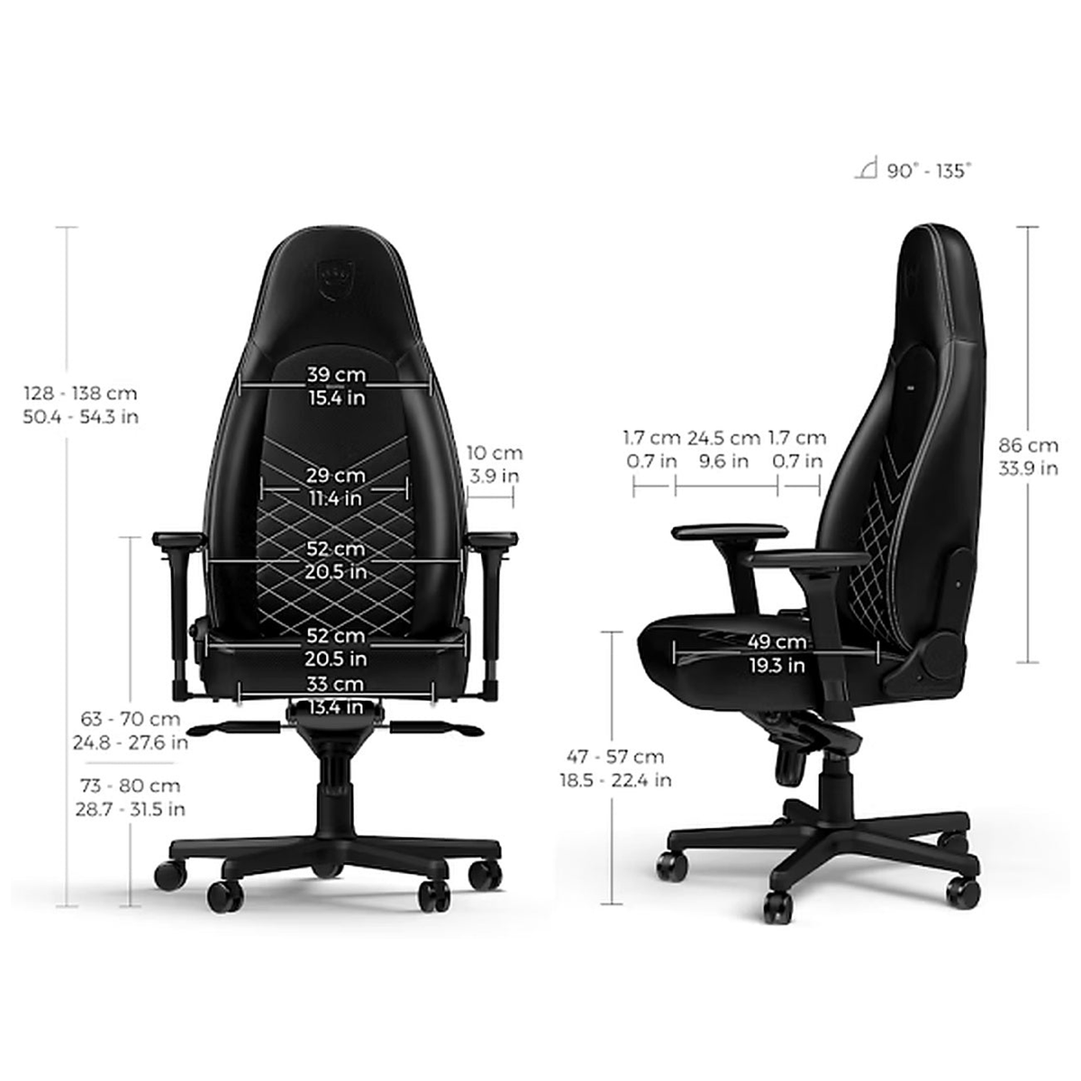 Chaise Noblechairs ICON Black/Platinum White - Photo 5